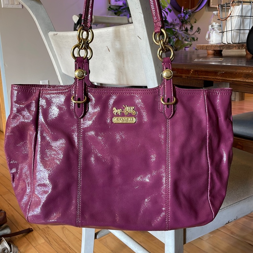 Coach magenta patent leather purse